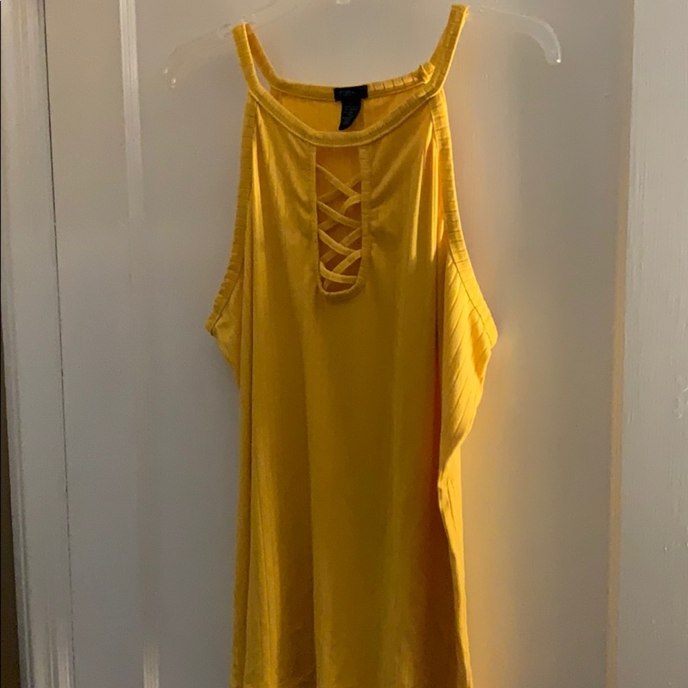 High neck ribbed tank top